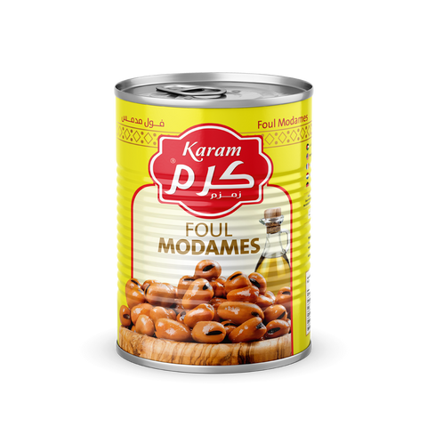 Karam Foul Medammas - 380g x 24. Authentic foul medammas, a traditional Middle Eastern dish, conveniently packed in cans. Exclusively distributed by RHCI in Ontario, Canada. Perfect for breakfast, snacks, or as a side dish. Packaged in cartons of 24 cans